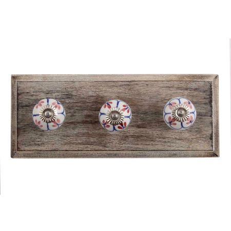 Red Season Ceramic Wooden Hooks